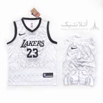 ست بسکتبالی اورجینال لیکرز Lakers سفید تایلندی طرح جدید