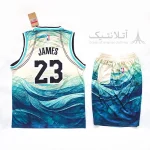 ست بسکتبالی اورجینال لیکرز Lakers سبزآبی تایلندی طرح موج