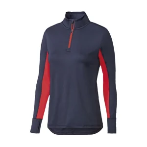 سوییشرت ورزشی زنانه نیم زیپ برند کرویت CRIVIT آلمان سرمه ای نارنجی