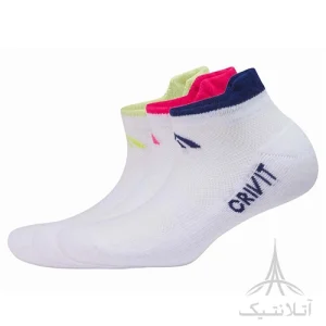 پک 3 تایی جوراب اورجینال وارداتی کریویت Crivit آلمان سفید لبه رنگی