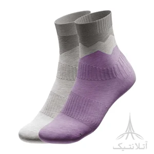 پک 2 تایی جوراب اورجینال وارداتی کریویت Crivit آلمان طوسی بنفش نیم ساق