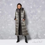 کاپشن بلند زنانه اسمارا Esmara اورجینال وارداتی نقره ای کلاه دار