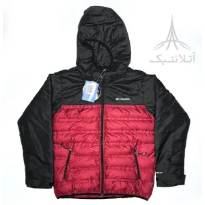کاپشن وارداتی کلمبیا Columbia دارای تکنولوژی آمنی هیت (Omni-Heat) کلاه دار تراکم پر 650 زرشکی