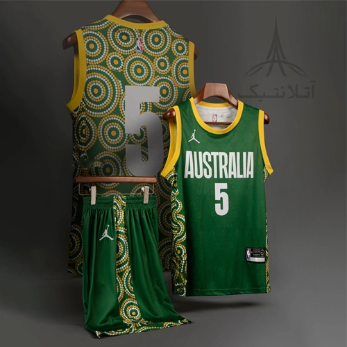 ست بسکتبالی اورجینال استرالیا Australia سبز و زرد تایلندی