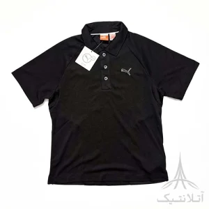 پلوشرت آستین کوتاه یقه دار دکمه ای پسرانه برند پوما Puma اورجینال وارداتی ورزشی مشکی