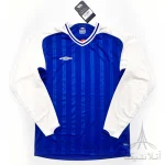 بلوز آستین دار ورزشی پسرانه فوتبالی برند آمبرو Umbro اورجینال وارداتی آبی سفید