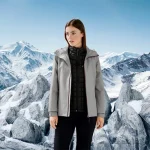 کاپشن زنانه کلاهدار برند کریویت Crivit آلمان اورجینال وارداتی طوسی لایه داخلی مشکی