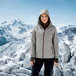 کاپشن زنانه کلاهدار برند کریویت Crivit آلمان اورجینال وارداتی طوسی لایه داخلی مشکی