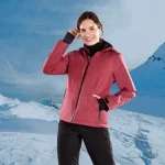 کاپشن زنانه اسکی برند کریویت Crivit آلمان اورجینال وارداتی ضدآب و ضد باد زرشکی